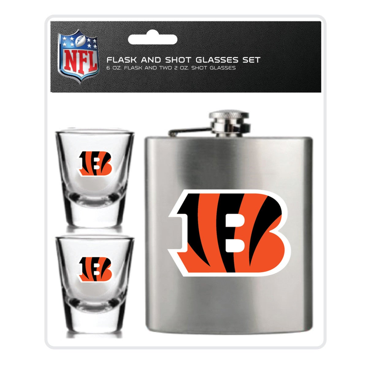 NFL 3pc Flask & Shot Glasses Set