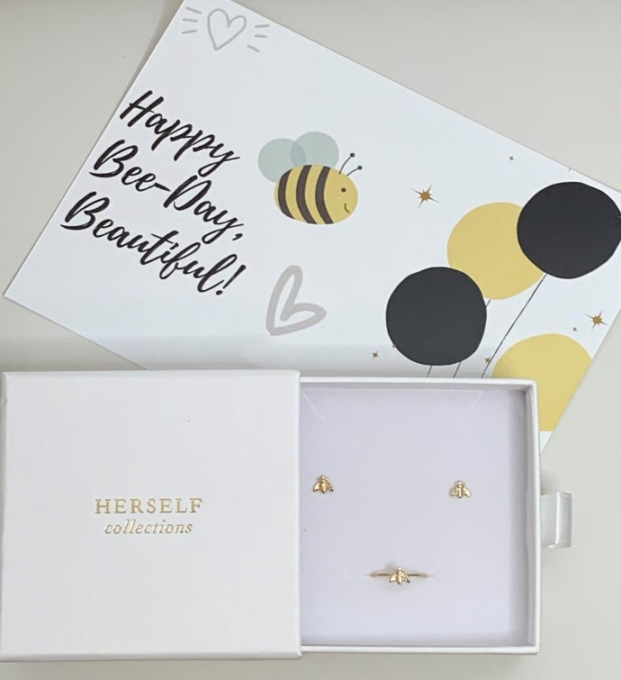Bee day Ring + Earring Set