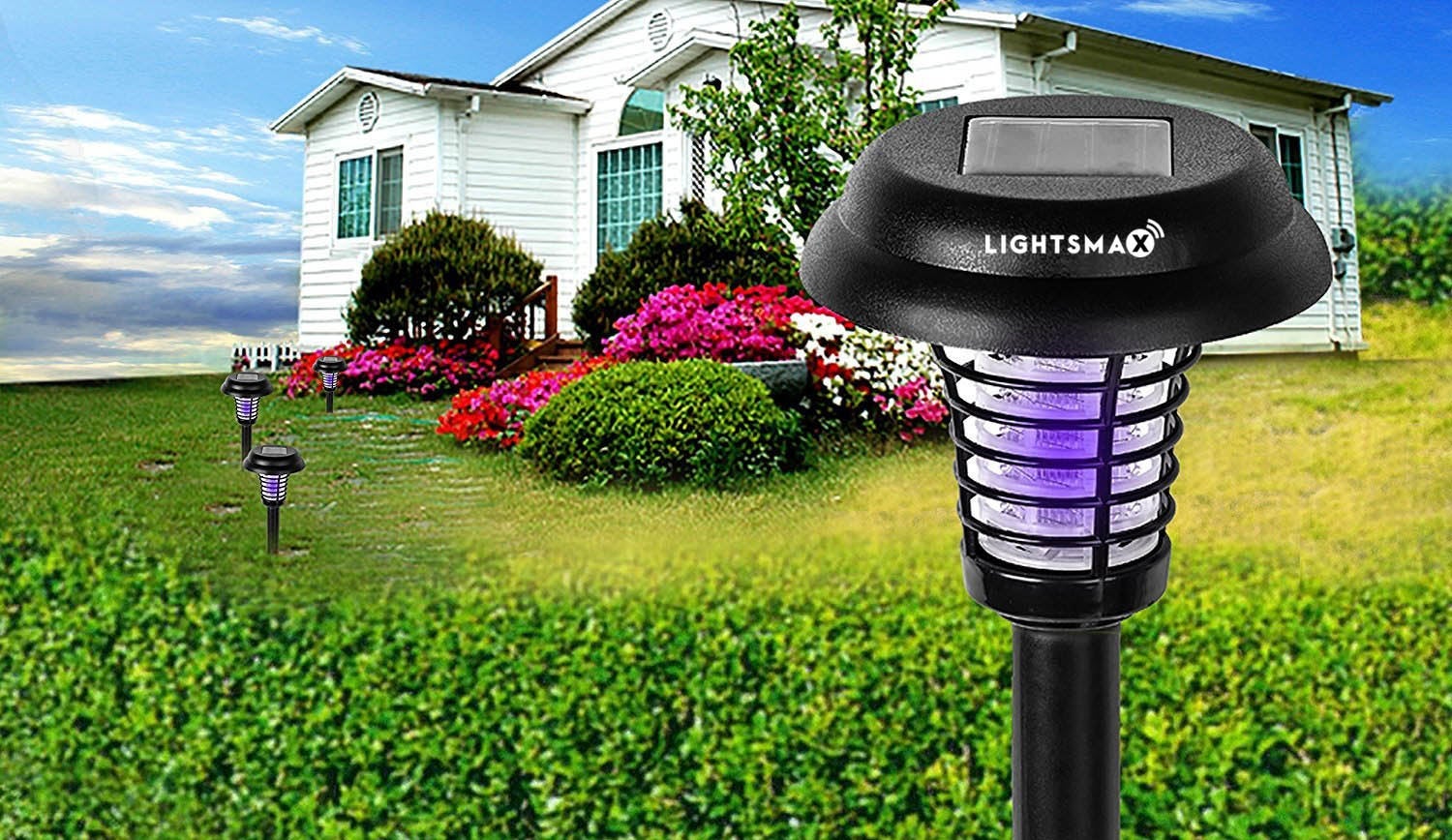 Solar Powered Led Light, Mosquito And Insect Bug Zapper led/uv Radiation