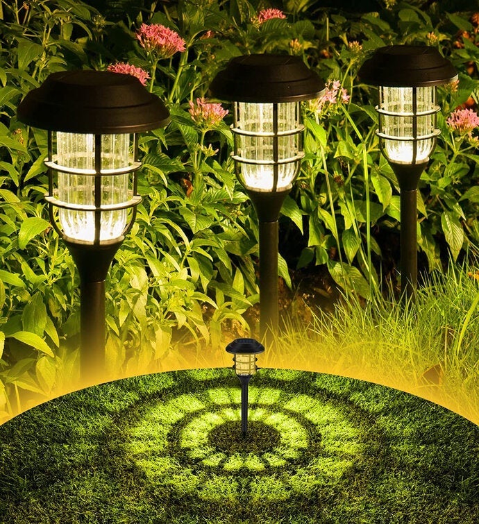 8 Pk Solar Led Garden Pathway Lawn Ground Yard Light