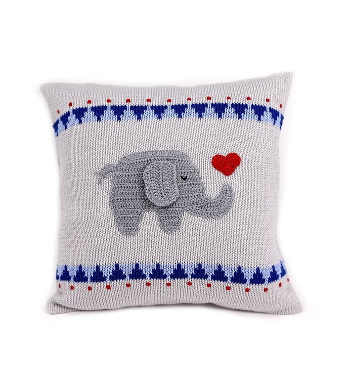 Elephant With Heart 10" Pillow