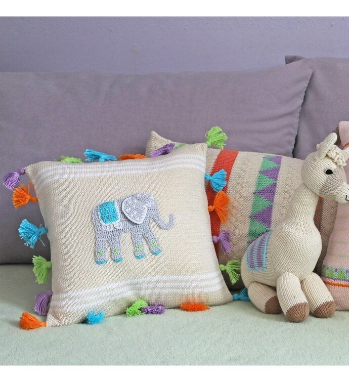 Elephant Tassel 10" Pillow