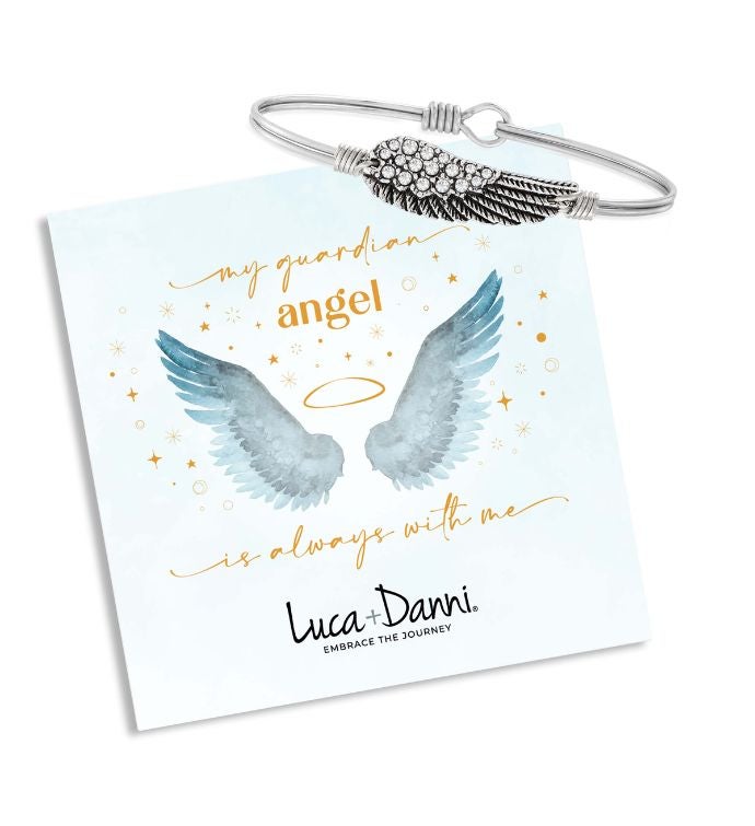 Crystal Angel Wing Bangle Bracelet