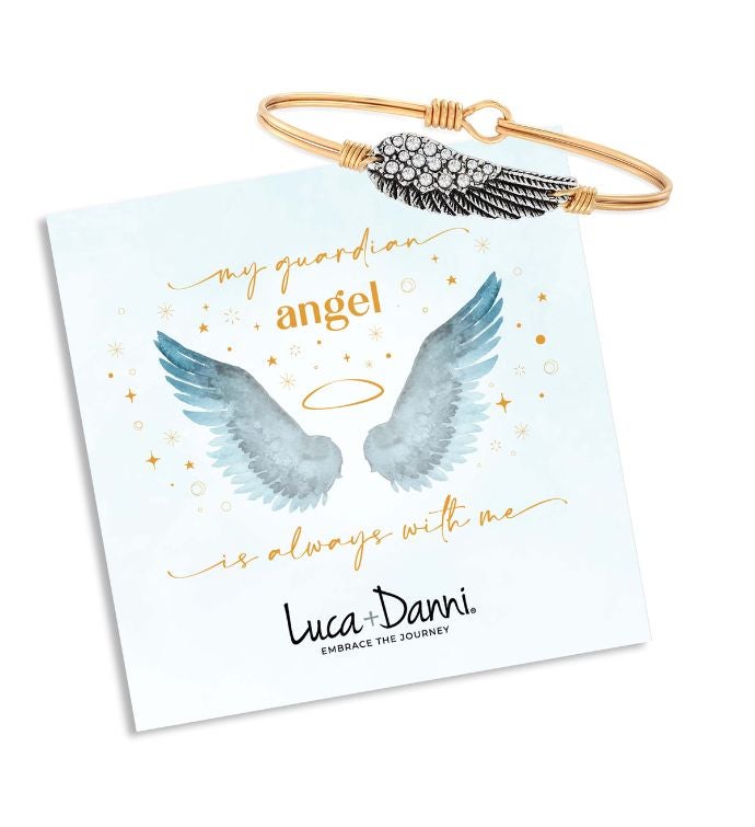 Crystal Angel Wing Bangle Bracelet