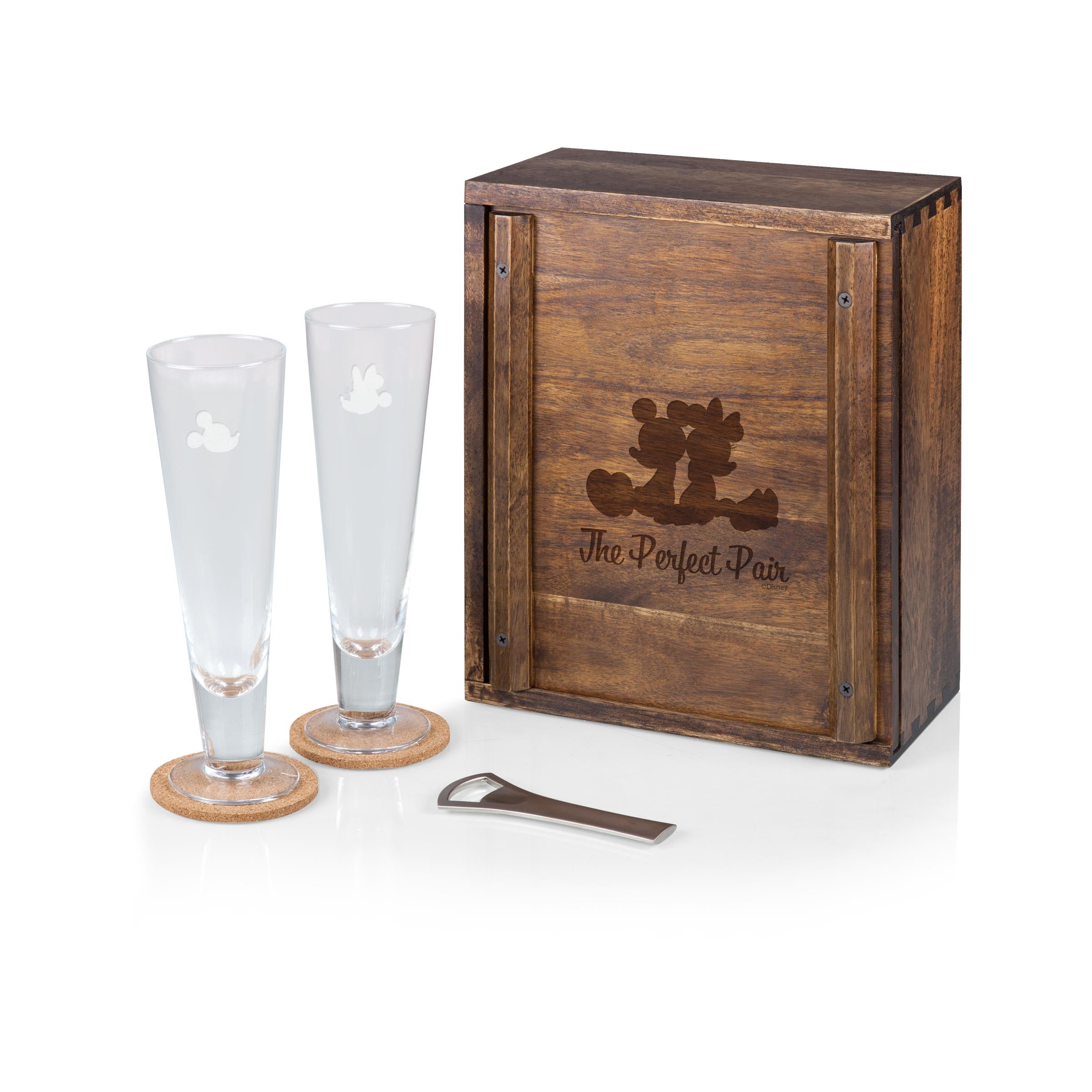 Mickey And Minnie Beverage Glass Set