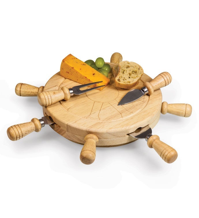 Mariner Lazy Susan Cheese Cutting Board & Tools Set