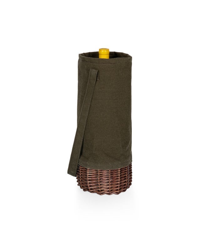 Malbec Insulated Canvas And Willow Wine Bottle Basket