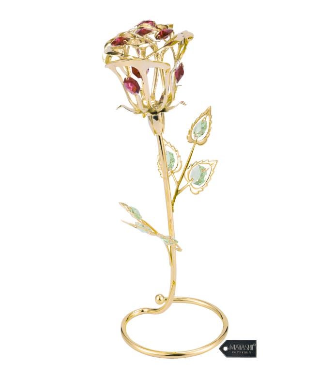 Gold Plated Rose Flower Tabletop Ornament