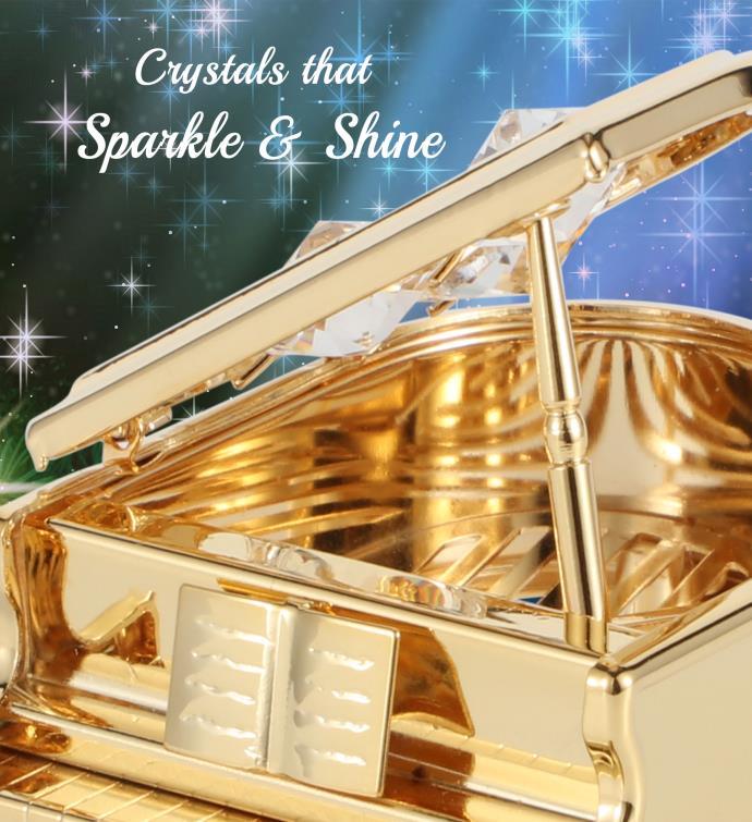 Details about   Matashi 24K Gold Plated Crystal Studded Grand Music Piano Ornament For Christmas 