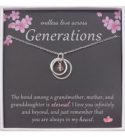 Endless Love Across Card And Sterling Silver Necklace Jewelry Gift Set