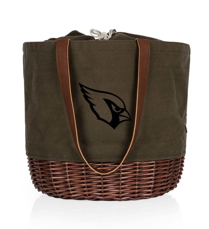 NFL Coronado Canvas And Willow Basket Tote, Khaki Green