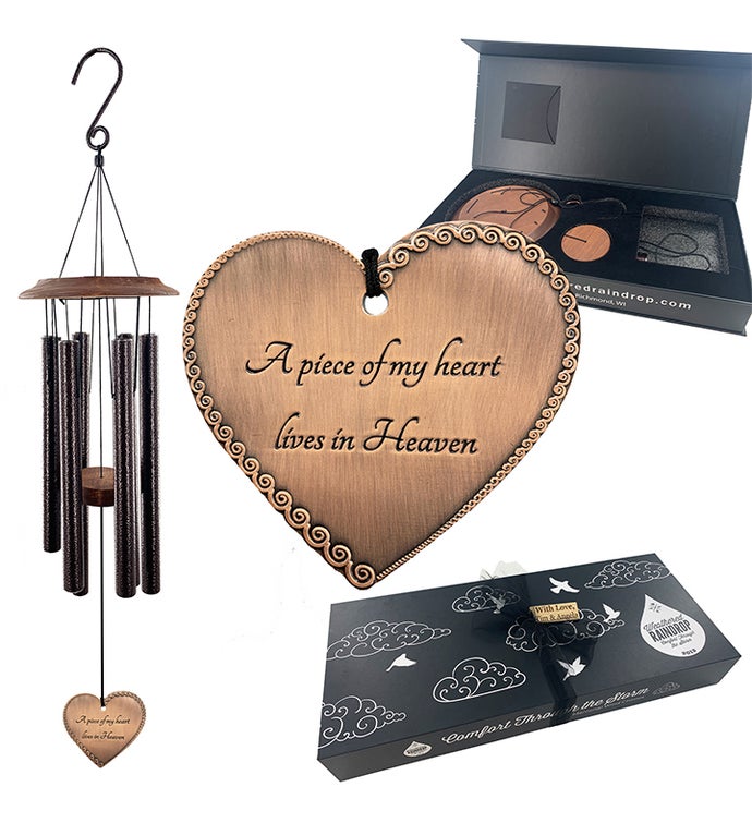 Memorial Copper Heart Wind Chime