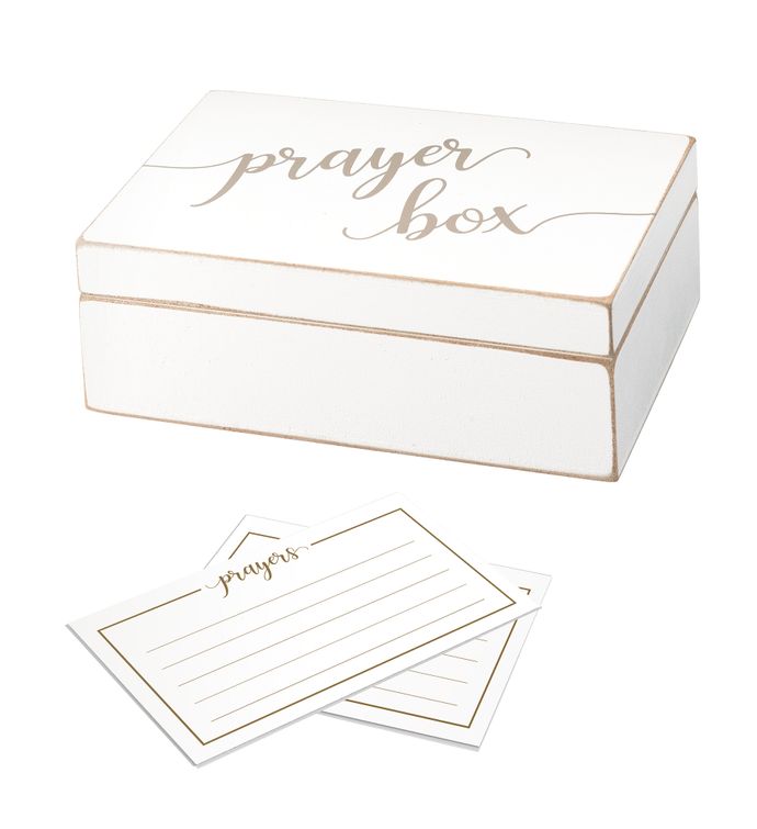 Lillian Rose Distressed White Prayer Box With Paper Cards