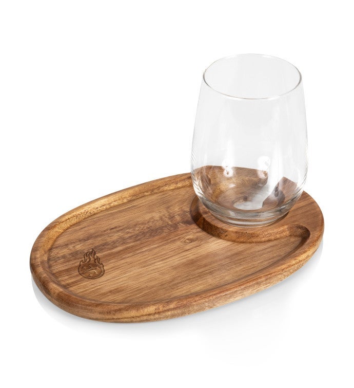 NFL Wine Appetizer Plate Set Of 4, Acacia Wood