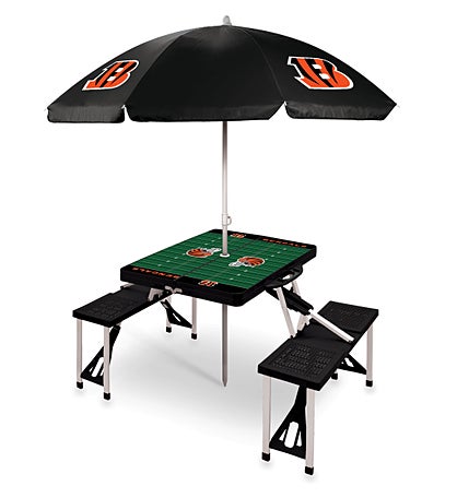 NFL Picnic Table Portable Folding With Seats & Umbrella