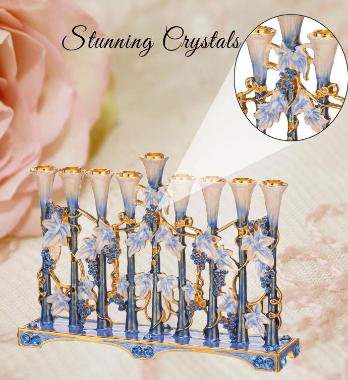 Matashi Hand Painted Menorah Candelabra