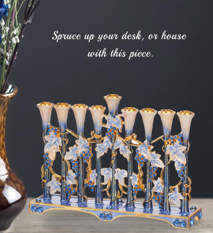 Matashi Hand Painted Menorah Candelabra