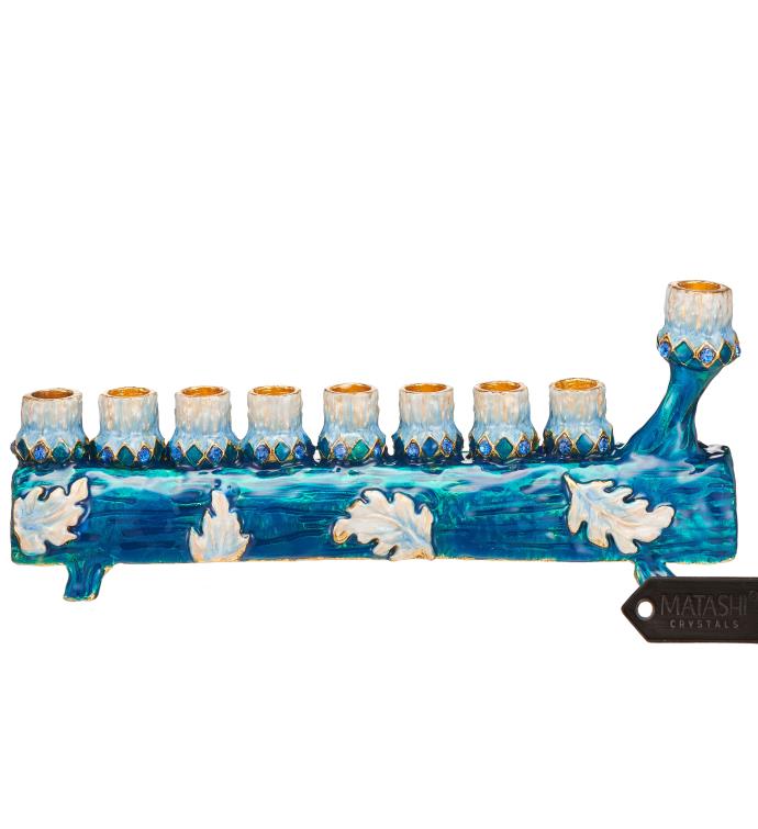 Matashi Hand Painted Menorah Candelabra