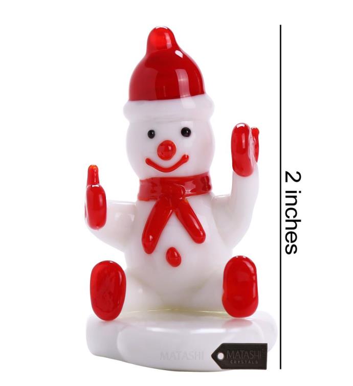 Decorative Christmas Glass Snowman Figurine