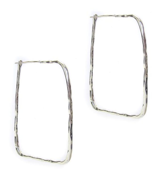 Silver Wire Rectangle Earring