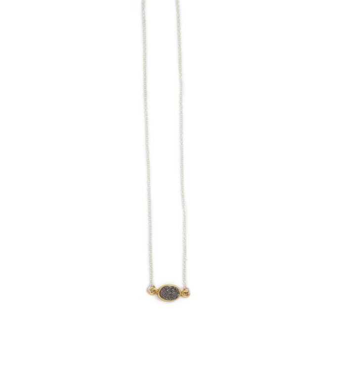 Mrs. Parker Necklace In Gray Druzy