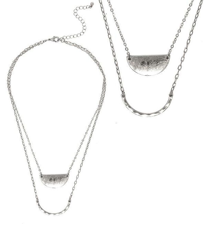 Double Layer Modern Style Necklace Silver