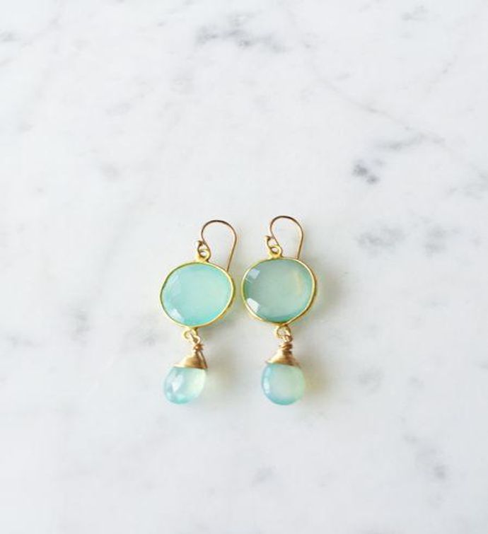 Victoria Ojai Earrings In Chalcedony 