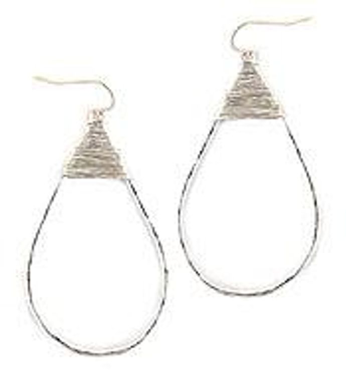 Silver Wire Wrap Teardrop Earring