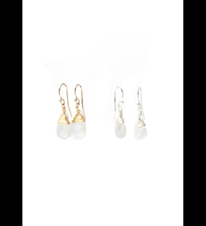 Jill Short Drop Earring In Rainbow Moonstone