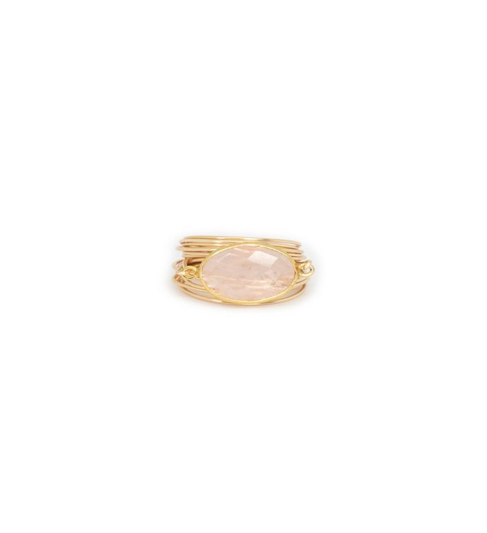 Torrey Ring In Rose Quartz   6 gold