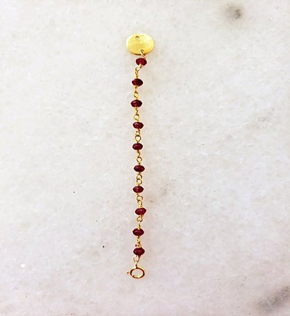 Semi precious Bead Necklace Extender  Ruby