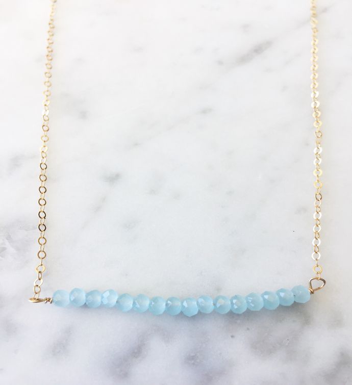 The Michelle Bead Bar Chalcedony Necklace