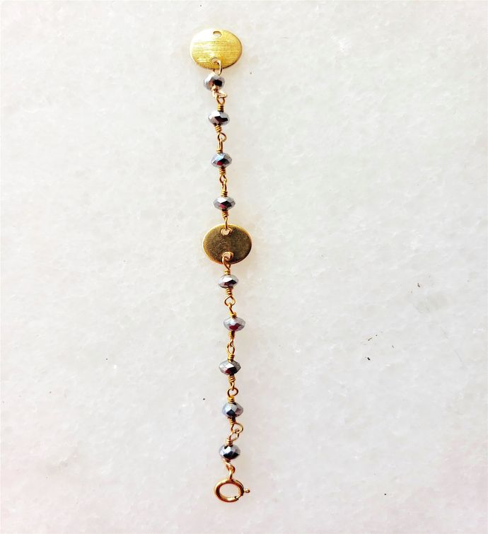 Semi precious Bead Necklace Extender Chalcedony