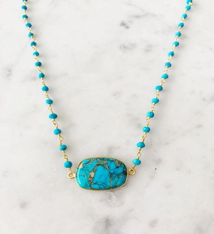 Mrs. Parker Endless Summer Necklace Copper Turquoise