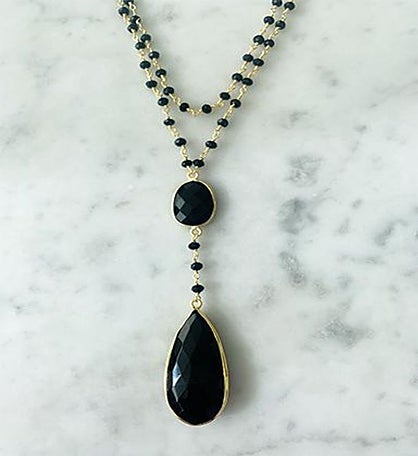 Diana Double Necklace Black Onyx