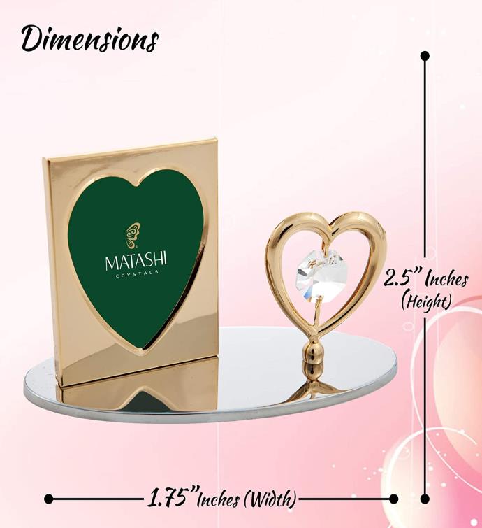 Gold Plated Picture Frame With Crystal Studded Heart