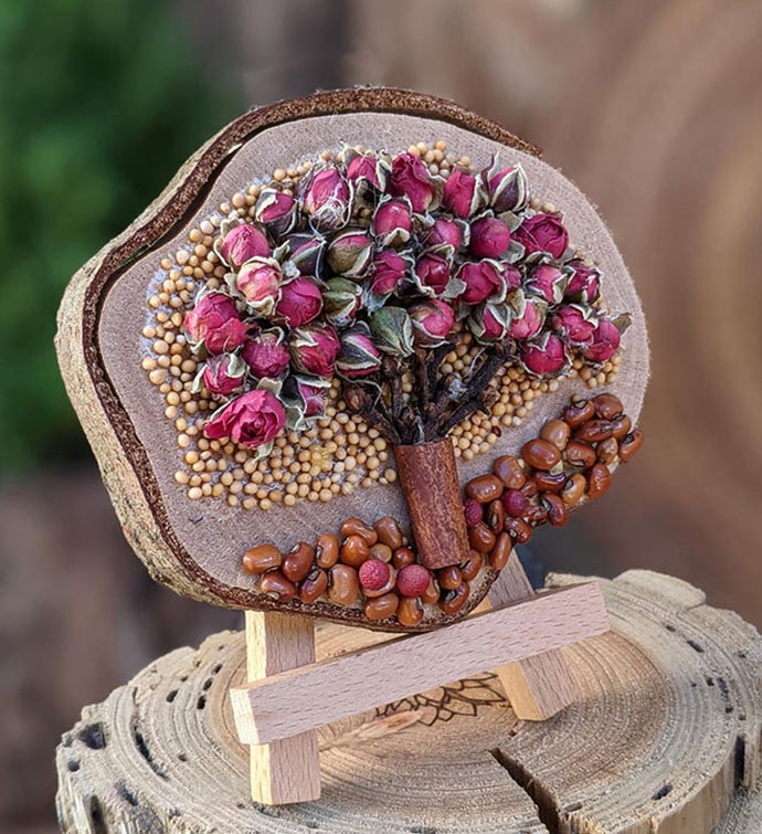 Rose Tree - Dried Flower Arrangement with Rose and Seeds on Natural –  CactiCo