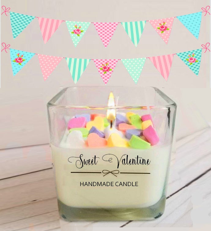 Sweet Valentine Conversation Heart Candle