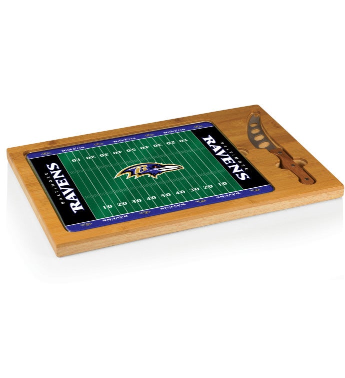 NFL Icon Glass Top Cutting Board & Knife Set