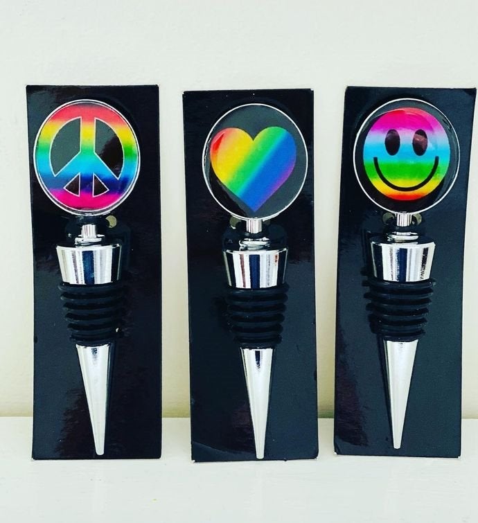 Peace Love Happiness Wine Bottle Stoppers