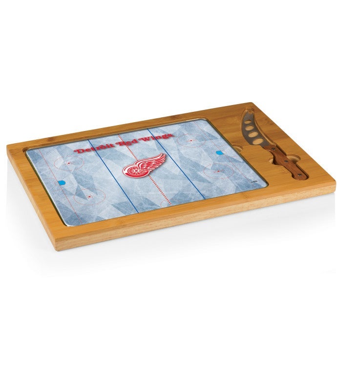 NHL Icon Glass Top Cutting Board & Knife Set