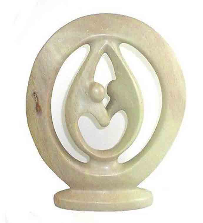 Lovers Embrace Stone Sculpture, 8 Inch Natural Stone