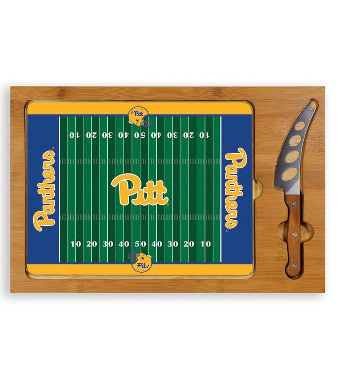 College Icon Glass Top Cutting Board & Knife Set