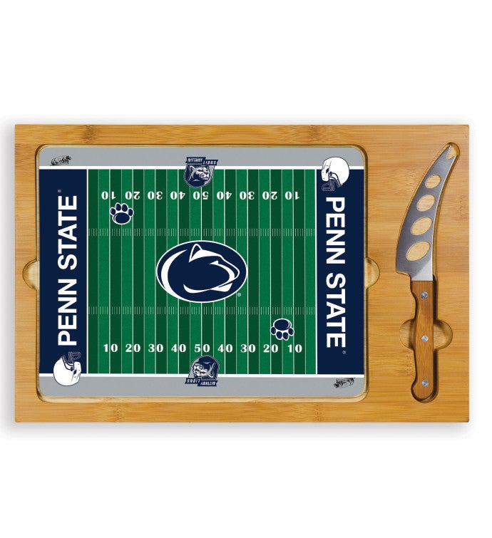College Icon Glass Top Cutting Board & Knife Set