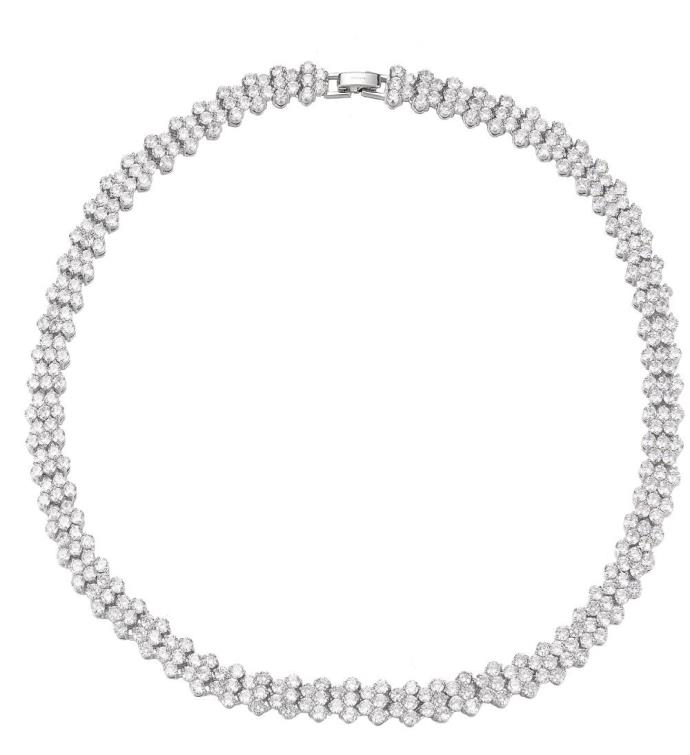 Matashi Rhodium Plated Earrings, Bracelet & Necklace Set Fashion Jewelry