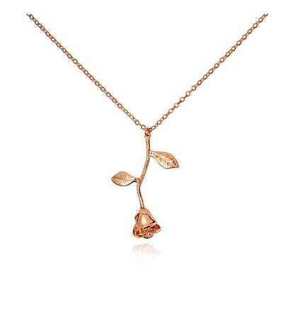 Rose Necklace Brass Valentine's Day Jewelry Gift