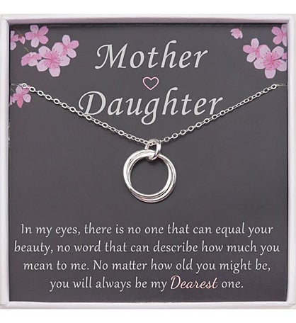 Mother and Daughter And Silver Necklace Motivational Jewelry Gift Set