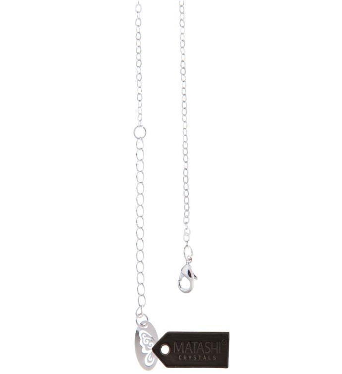 Matashi Rhodium Plated Necklace W/ Butterfly W/ 16" Chain 