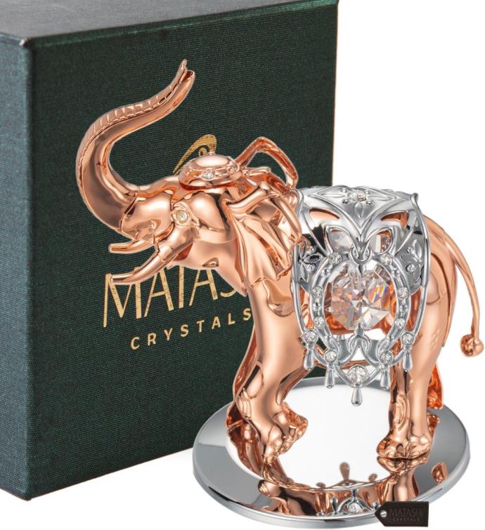 Crystal Studded Elephant Ornament By Matashi