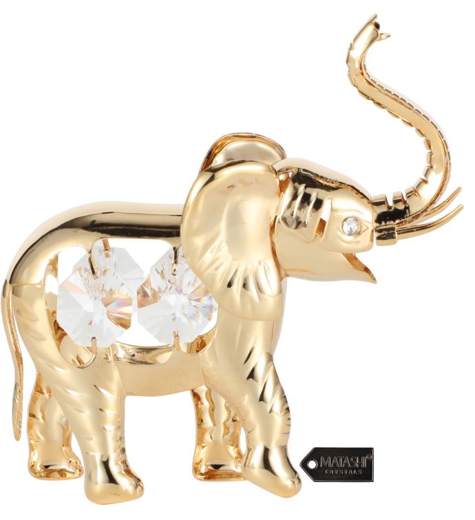 Crystal Studded Elephant Ornament By Matashi